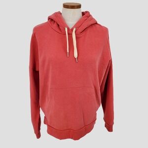 Outerknown Second Spin Organic Cotton Blend Hoodie Sweatshirt Cranberry Red S